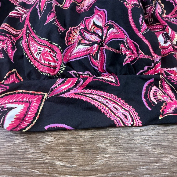 Lands End Women's Two-Piece Tankini Swimsuit, Pink/Black Top 12 Bottom 14 Summer - Picture 6 of 15